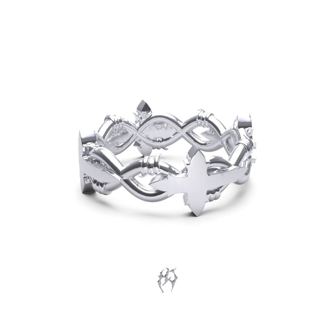 Coffin Cut Diamond Barbed Wire Ring – Leviticus Jewelry